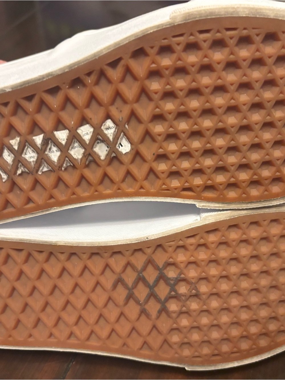 Vans Slip-On Platform Sneakers - Tan & White Soft Suede - Picture 6 of 6